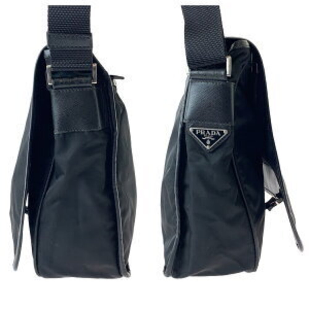 Prada bag plate logo Tessuto triangular messenger shoulder Nylon black - Picture 8 of 10